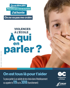 Campagne Stop violences - Affiche élèves : collège